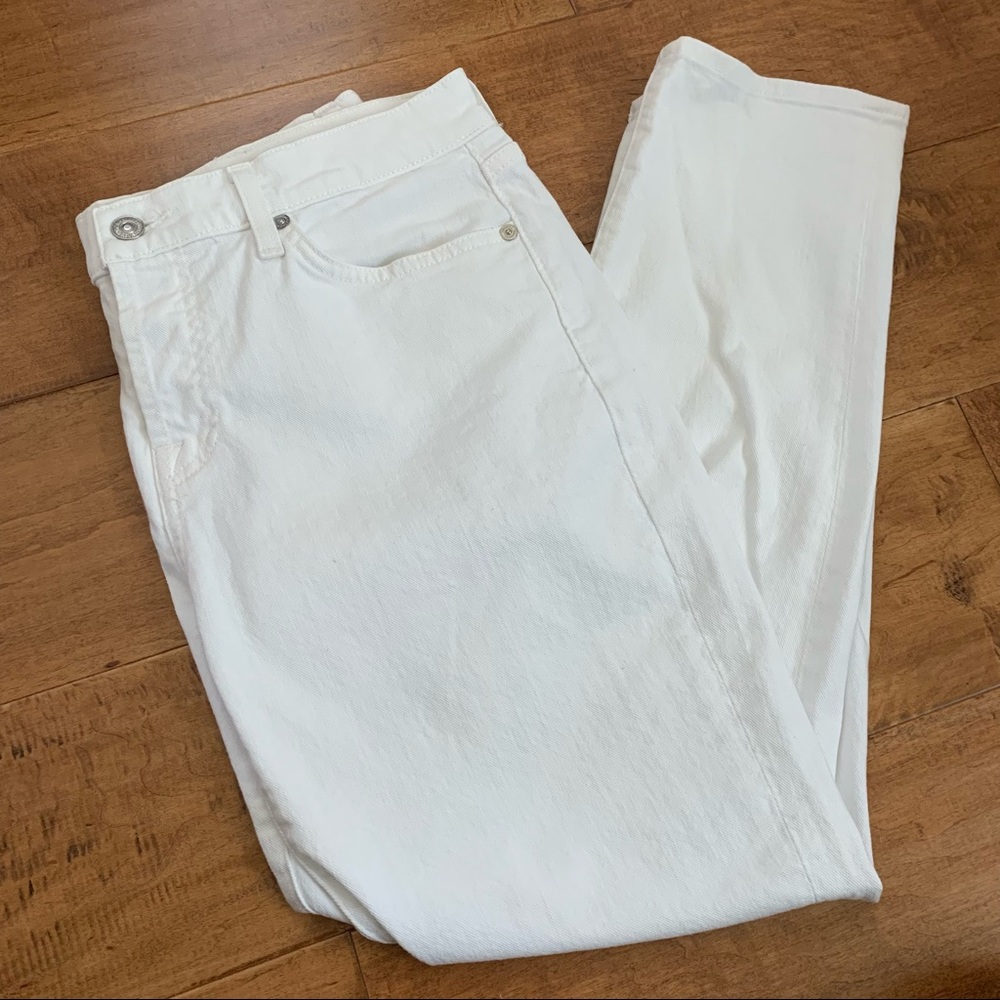 7 For All Mankind White Josafina High Waisted Jeans - Size 30 (EUC)